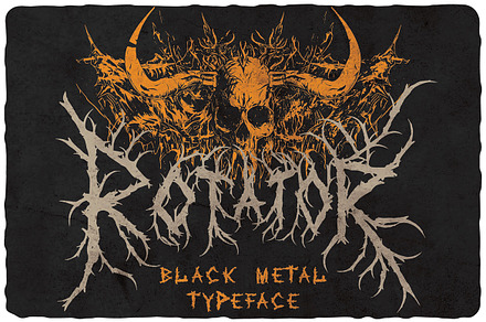 Rotator Black Metal Font, a Handwritten Font by JumboDesign