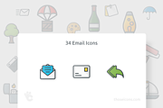 34 Email Vector Outline Color Icon, an Outline Icon by Those Icons (Thumbnail 1 of 2)