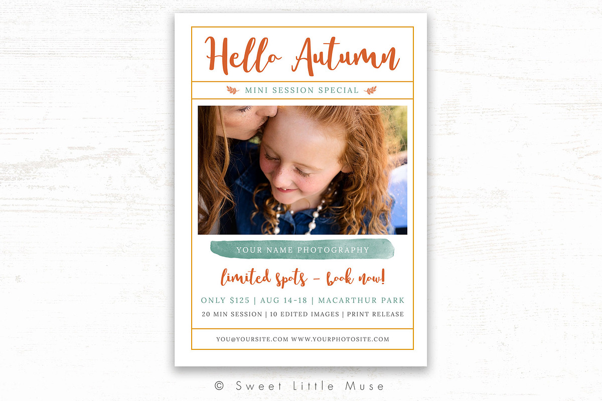 Fall Mini Session Template, a Templates & Theme by Sweet Little Muse