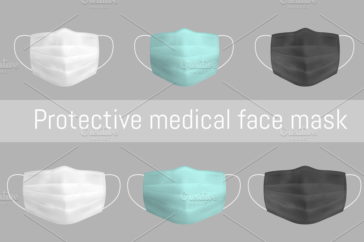 Color medical mask, a Mask Mockup by Kseniia_designer's shop (Photo 1 of 2)