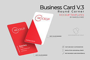 Business Card V.3Round Corner Mockup