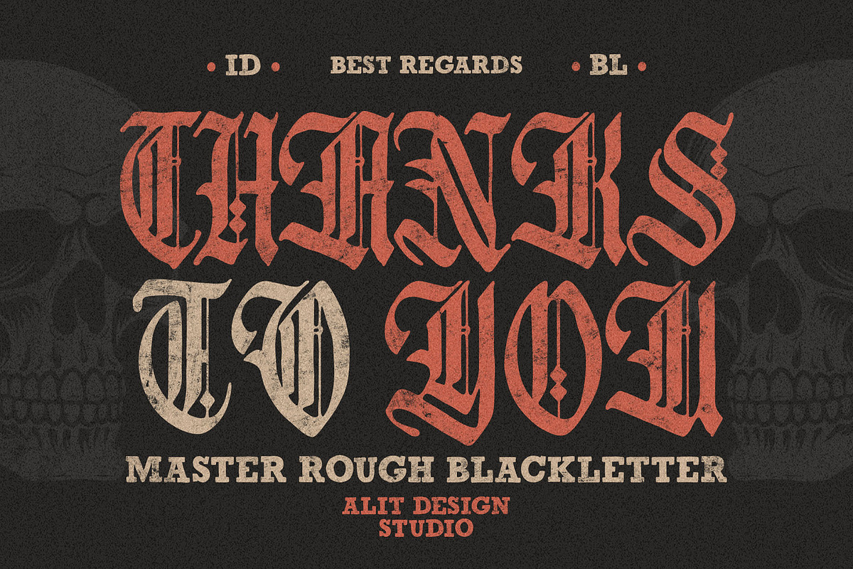 Master Rough Blackletter Typeface, a Blackletter Font by alit design (Photo 17 of 17)