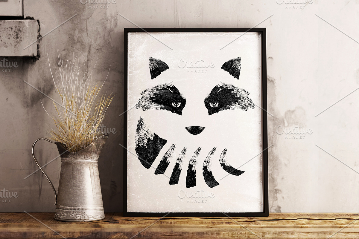 Raccoon face illustration., an Animal Illustration by DeShoff Art (Photo 3 of 4)