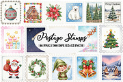 Christmas Postage Stamps, an Illustration by Daily.Designs (Thumbnail 1 of 9)