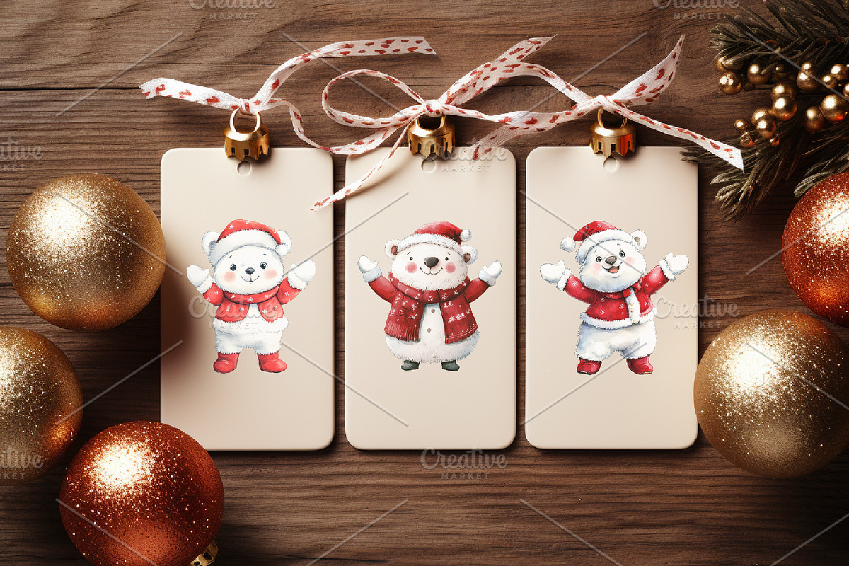Christmas Bear. Watercolor PNG, an Animal Illustration by KENO Mascots (Photo 4 of 8)