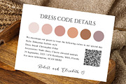 QR code wedding event attire card, a Card Template by EvaTemplates (Thumbnail 3 of 5)