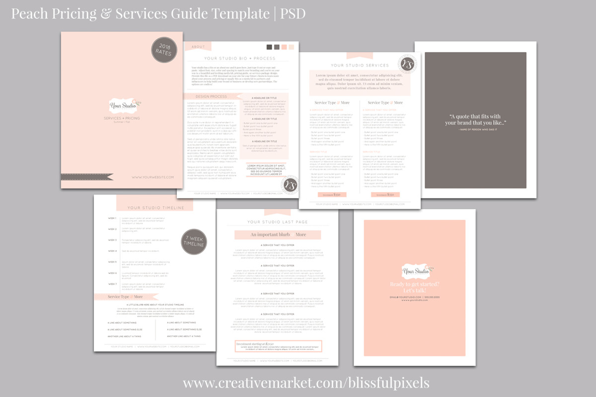Pricing and Services Template PSD, a Brochure Template by Blissful Pixels (Photo 2 of 4)