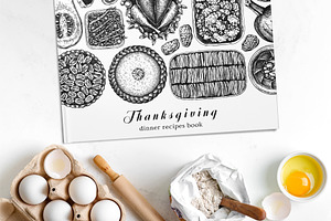 Thanksgiving Day Food Illustrations