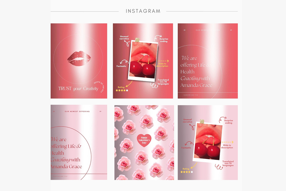 Pink Rose Branding Kit Canva, a Branding & Logo Template by CopertiniStudio (Photo 4 of 7)
