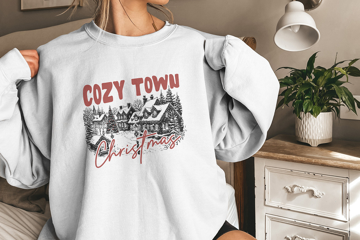 Cozy Town Christmas PNG, Retro, an Illustration by SharpMarketplace (Photo 9 of 9)