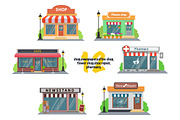 Store and shop facade flat icons, an Object Graphic by BSVIT (Thumbnail 3 of 3)