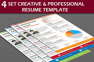 4 Set Creative & Professional Resume