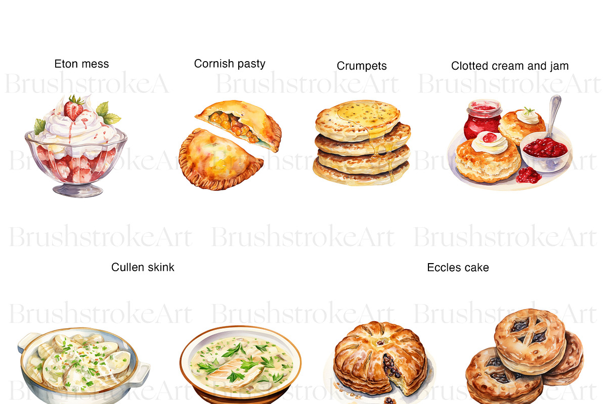 British Food Clipart, Fish and Chips, a Food Illustration by BrushstrokeArtGB (Photo 3 of 9)