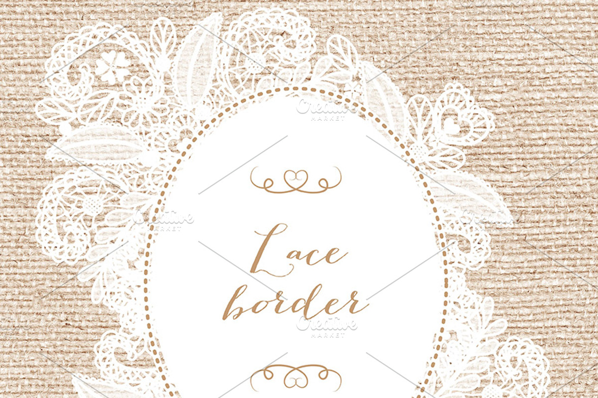 Vector floral lace frame, an Illustration by designloverstudio (Photo 2 of 3)