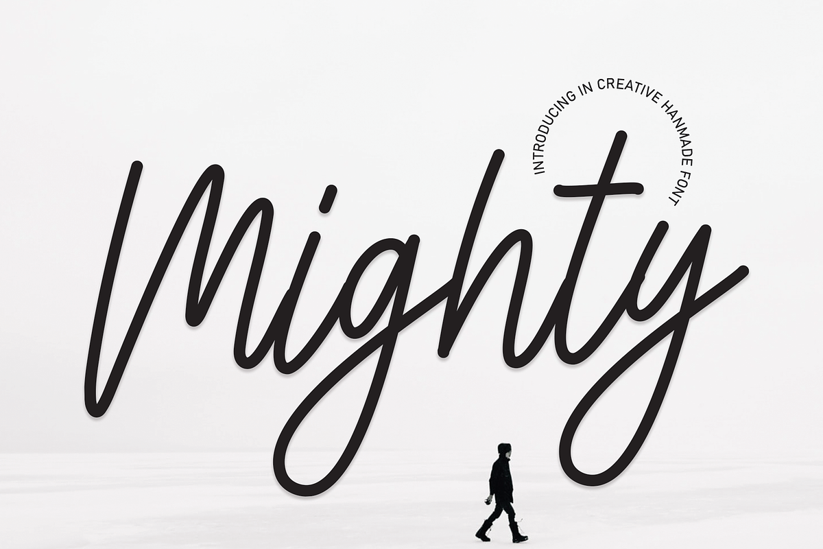 Mighty | Script Font, a Script Font by Scratchones
