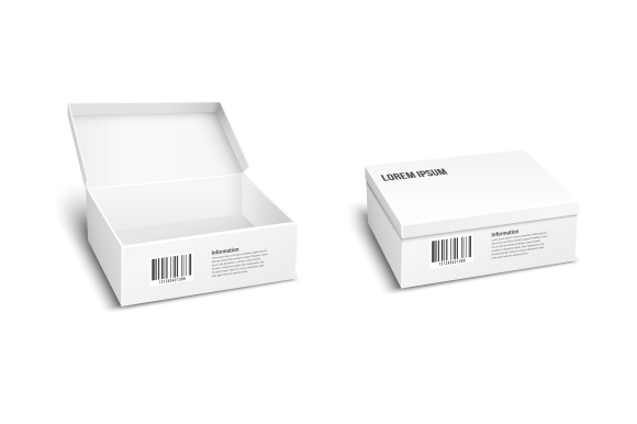 Two White Vector Packages Or Boxes