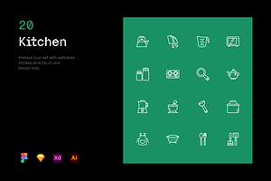 Kitchen - Stroke Icons