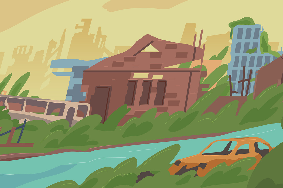 Abandoned post apocalyptic world, a Decorative Illustration by Good Studio (Photo 3 of 3)