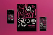 Magenta Pop Rock Concert Flyer Set, a Flyer Template by graphicook (Thumbnail 1 of 6)
