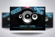 Electro Party Flyer + Facebook Cover, a Flyer Template by CREATIVE DUDE (Thumbnail 1 of 5)