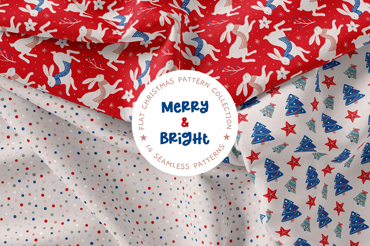 Merry & Bright Christmas Patterns, a Pattern Graphic by Tiger and Flower (Photo 1 of 9)