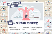 24 Decision Making Concepts, a Person Illustration by VectorMine (Thumbnail 1 of 9)