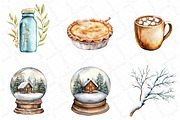 Watercolor Cute Winter Clipart Bundl, an Illustration by DreamPrint404 (Thumbnail 2 of 7)