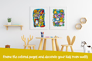 The Happy Doodle Coloring Pages, an Illustration by PrettyLittlePigs (Thumbnail 4 of 4)