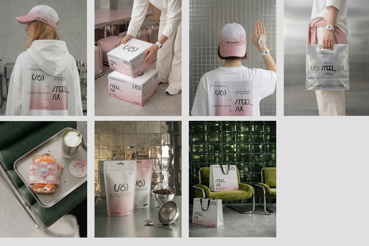 STEEL SIX - Cafe branding mockups, a Packaging Mockup by Creatoom (Photo 12 of 12)