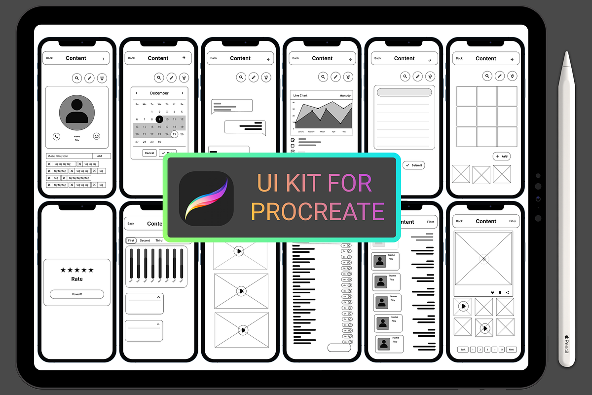 UI KIT Prototyping Procreate, a Brush Add-On by Graphics Resources (Photo 3 of 6)