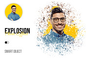 Explosion Photo Effect Mockup, a Layer Style Add-On by CreativeShaper (Thumbnail 1 of 3)