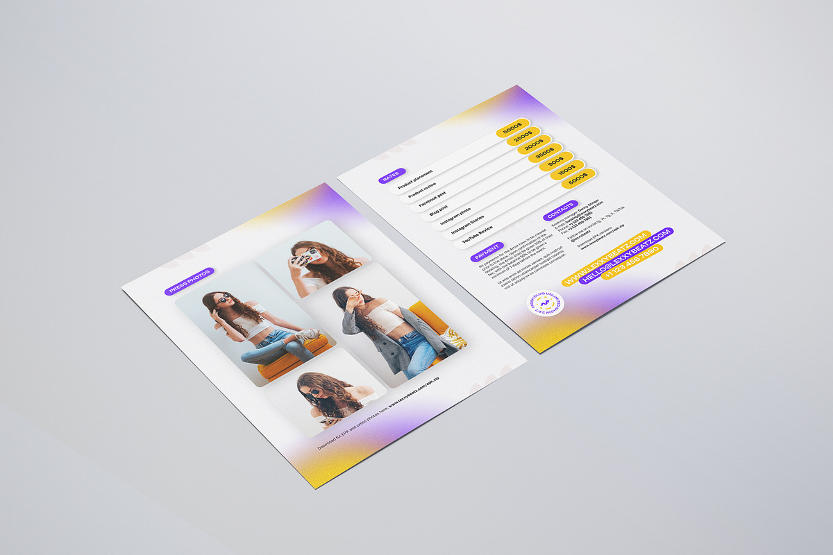 Influencer Press Kit Template, a Resume Template by vinyljunkie (Photo 8 of 8)