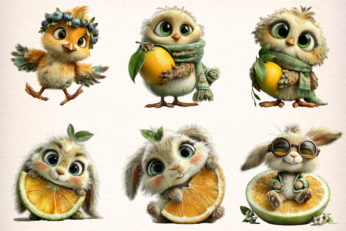 Whimsical Animal Fruit Clipart, a Transportation Illustration by Digital Artistic99 (Photo 3 of 10)