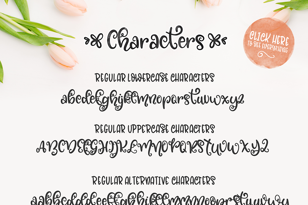 Blossomy - Font Duo + Floral Doodles preview 8