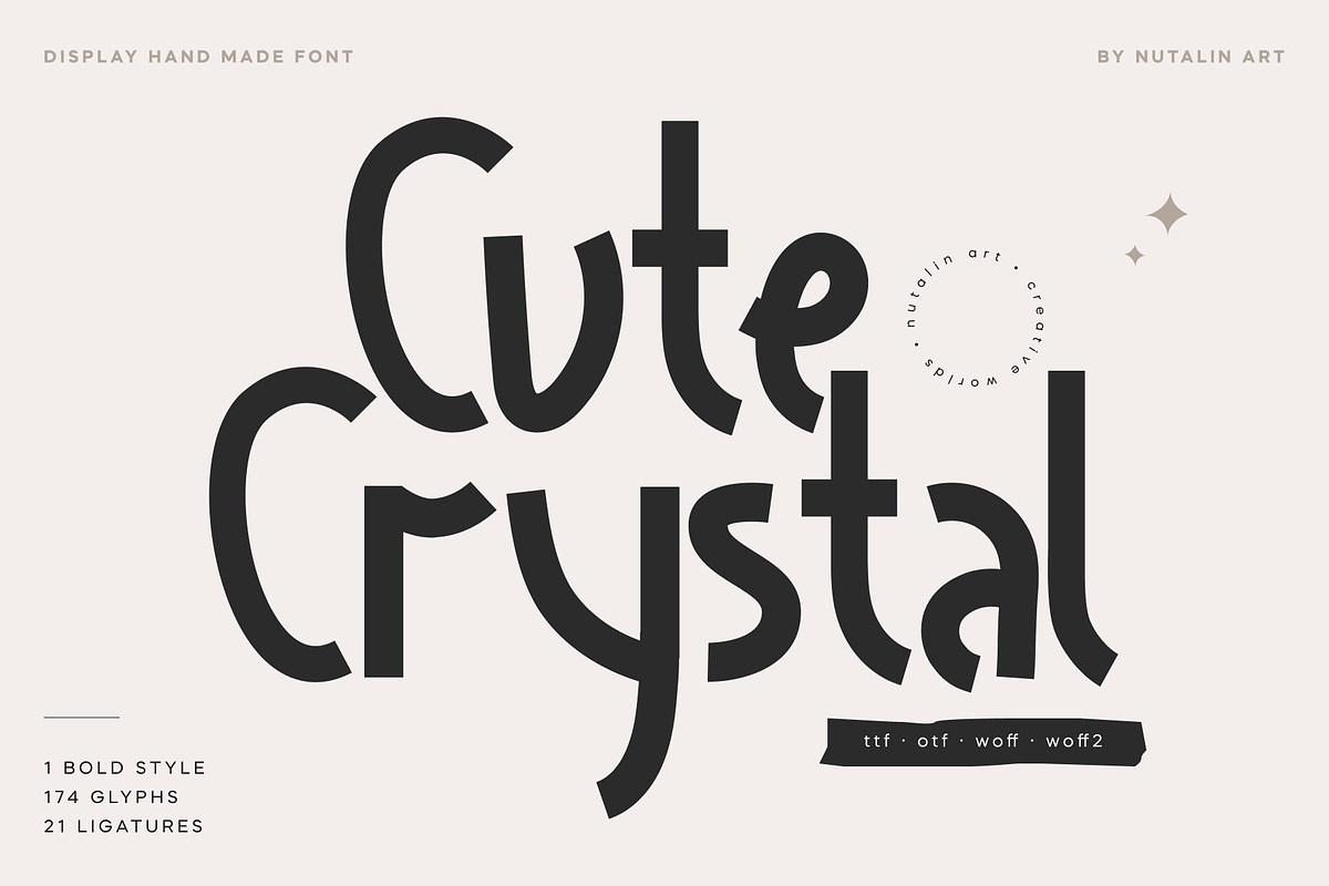 CuteCrystal Hand Drawn Font, a Handwritten Font by Nutalin Art (Photo 1 of 10)