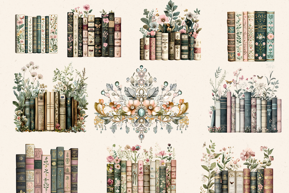 REGENCY BOOK BORDERS CLIPART, a Decorative Illustration by Daring Digies (Photo 2 of 9)