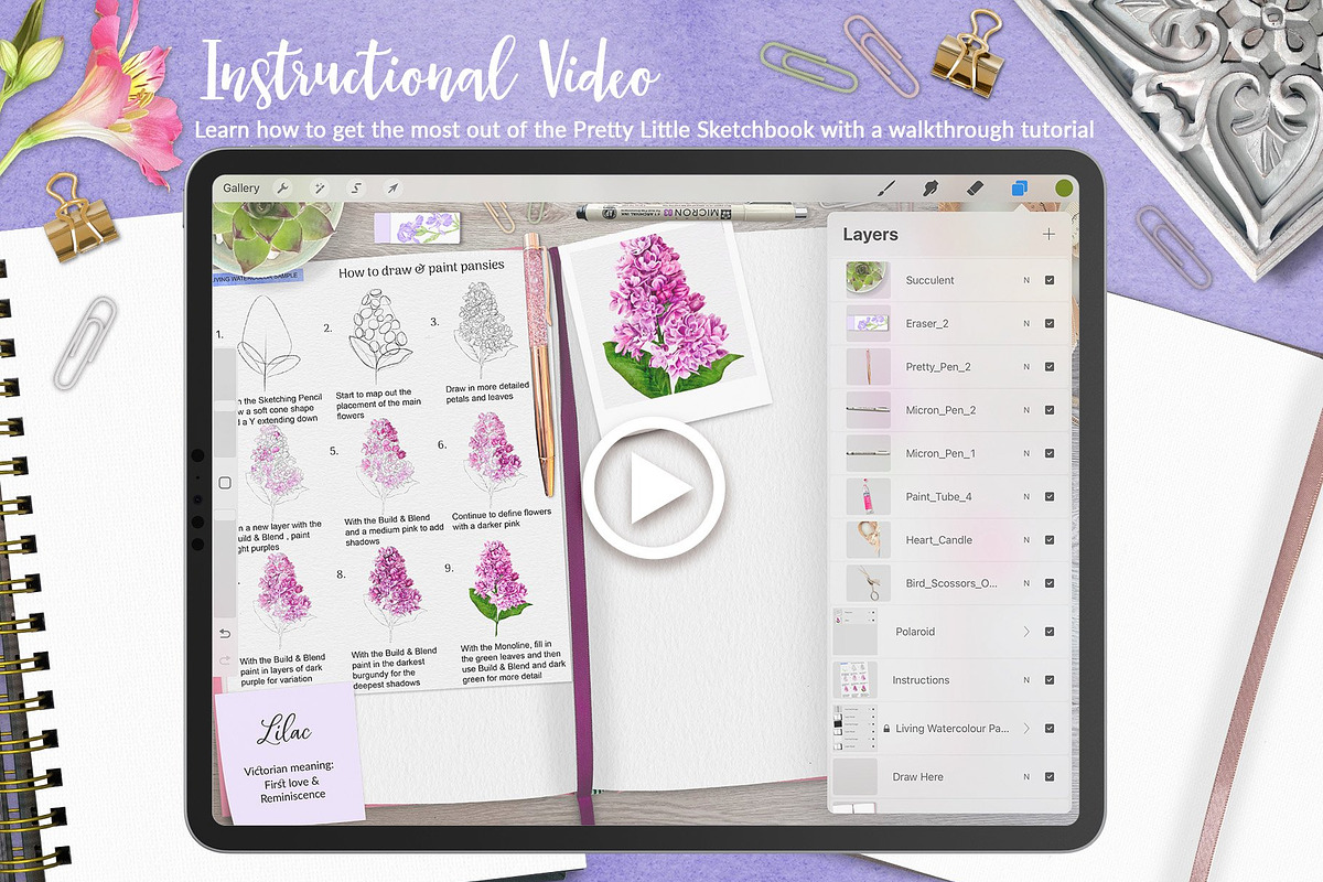 Fun Floral Sketchbook Practices, a Brush Add-On by Pretty Little Lines (Photo 15 of 17)