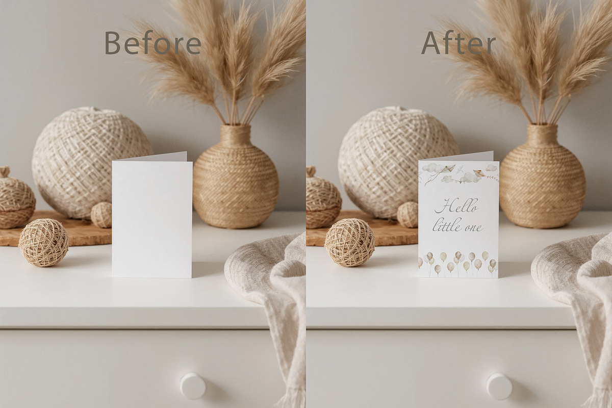 Card Mockups Baby Nursery Shower, a Product Mockup by Alisles (Photo 8 of 12)