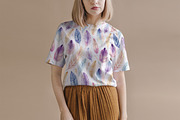 Feathers Seamless Pattern, a Pattern Graphic by Forhadx5 (Thumbnail 2 of 7)