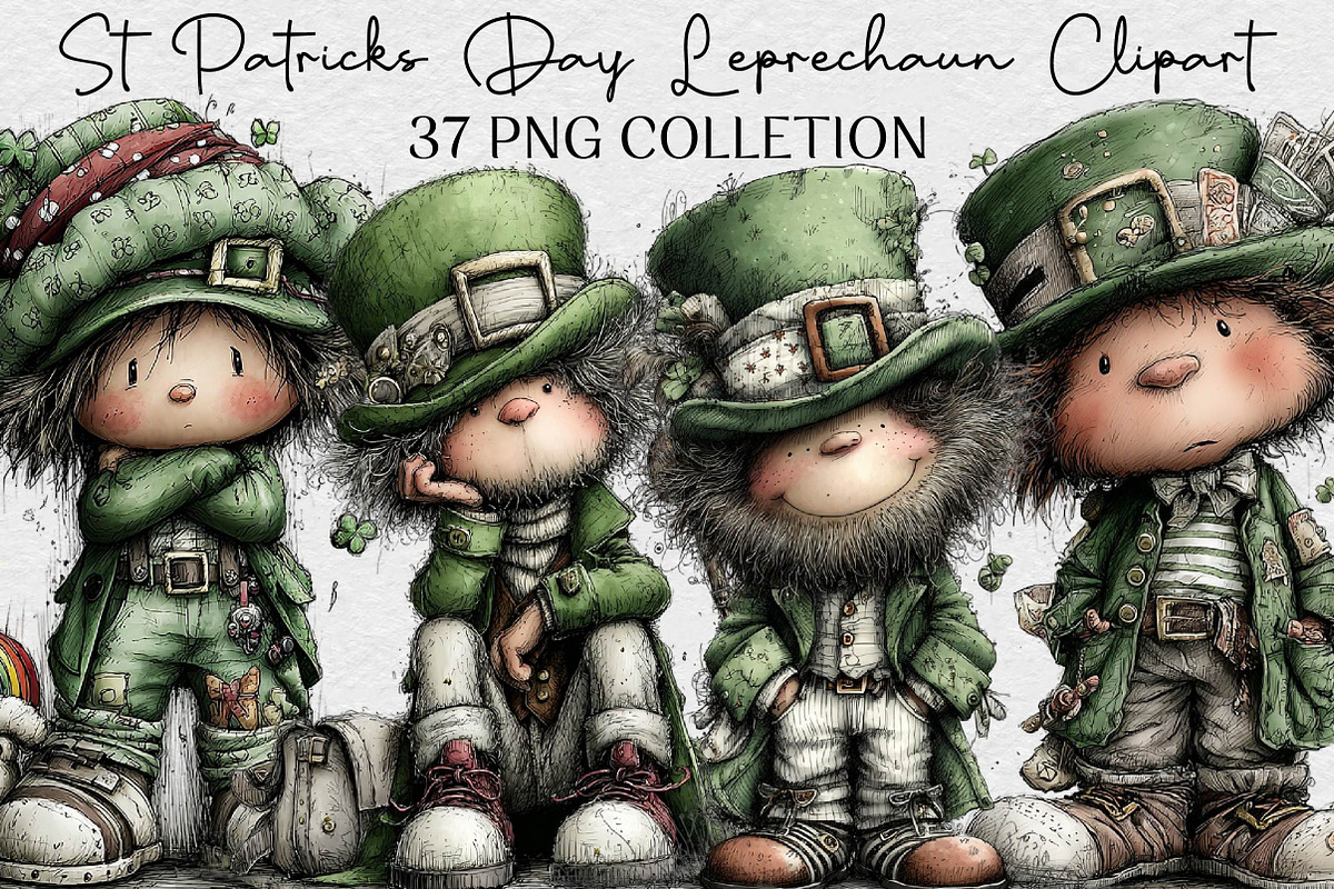 St Patricks Day Leprechaun Clipart, an Illustration by DreamCafeArt (Photo 1 of 6)