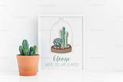 8x10 frame mockup white succulent 4:, a Print Template by Grace White (Thumbnail 4 of 4)