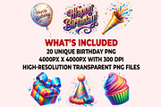Birthday Clipart PNG Bundle, a Graphic by M9 Design (Thumbnail 7 of 7)