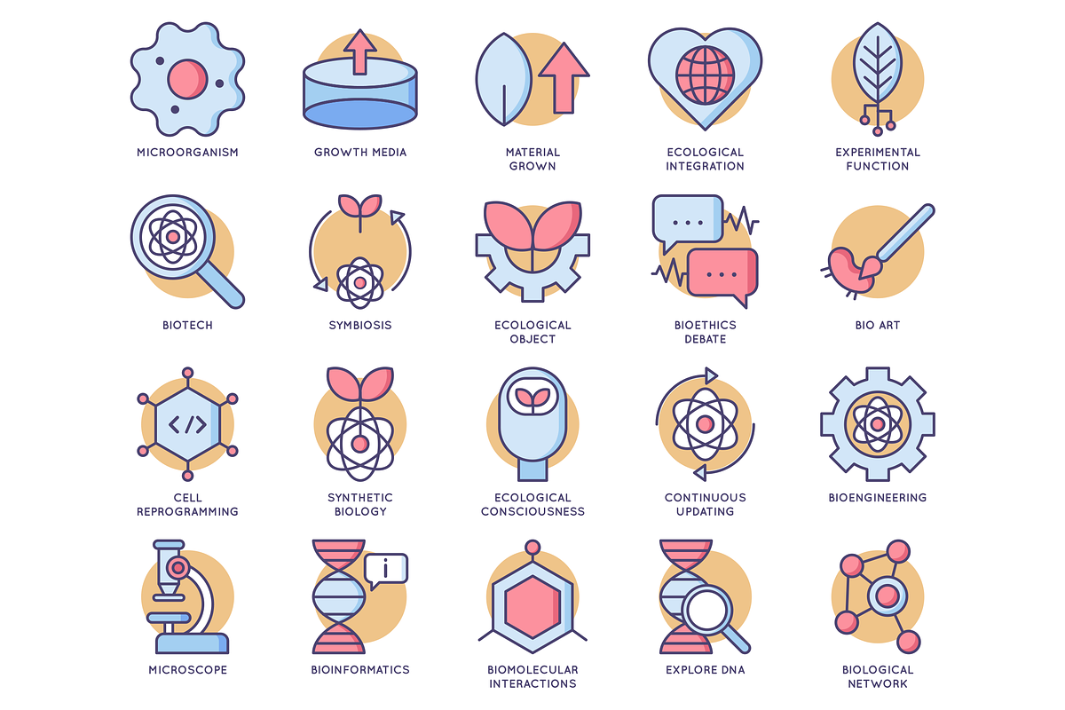 61 Bioengineering Round Icons, an Icon by Flat Icons (Photo 2 of 4)