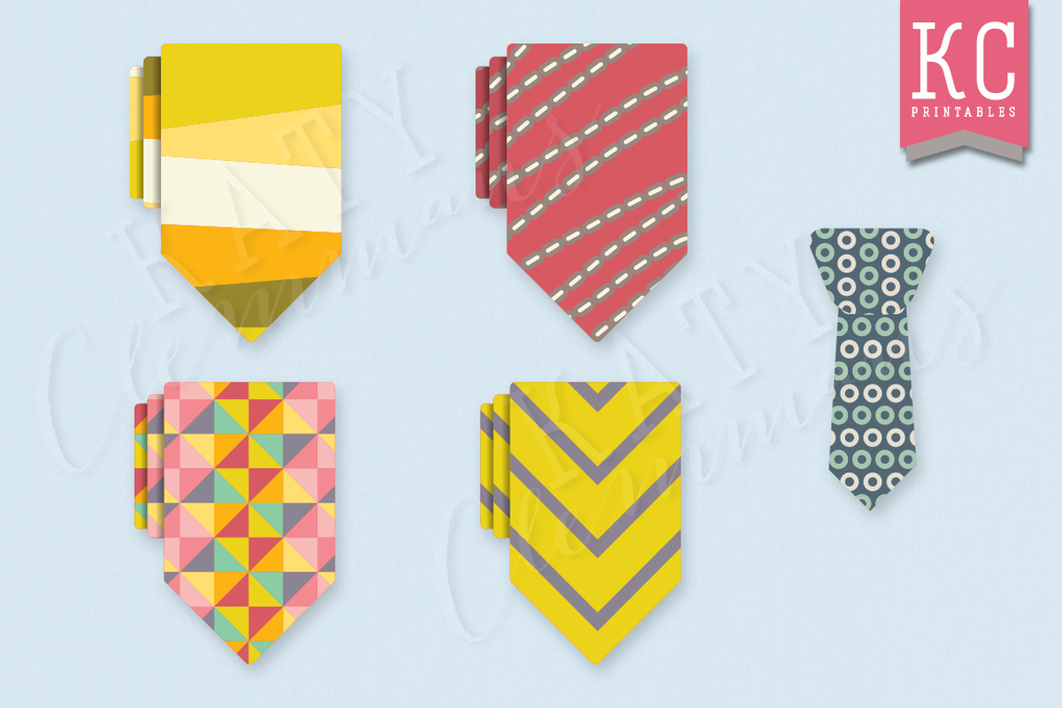 Trendy Ties clip art pack, an Illustration by Katy Clemmans (Photo 4 of 5)