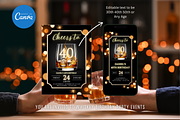 Whiskey 40th Birthday Invitation, an Invitation Template by Earth5168 (Thumbnail 2 of 9)
