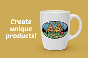 pizza mountain view in nature, an Illustration by gunaonedesign (Thumbnail 2 of 5)