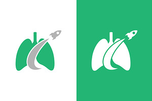 Vector lungs and rocket logo, a Healthcare Illustration by GraphiShop