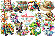 Spring Safari Time Clipart, an Illustration by DreamCafeArt (Thumbnail 1 of 5)
