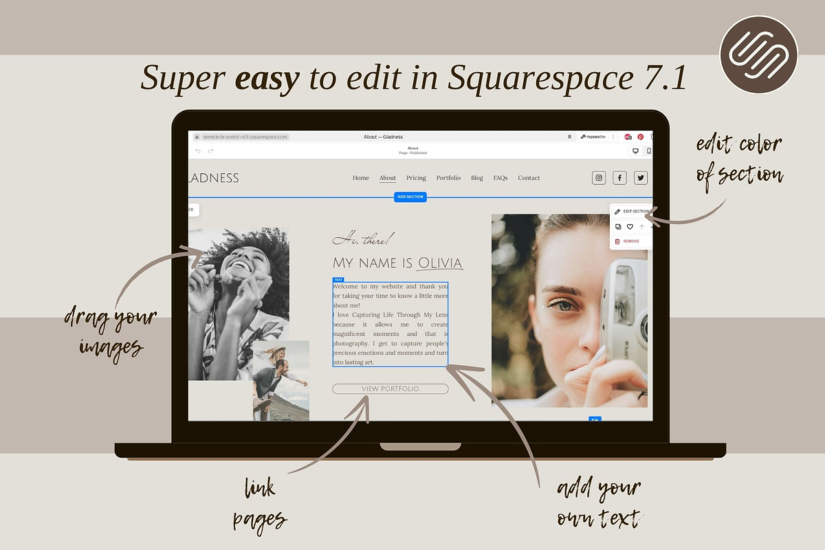 SquareSpace Website Template Photo, a Squarespace Template by Almadrava (Photo 9 of 10)