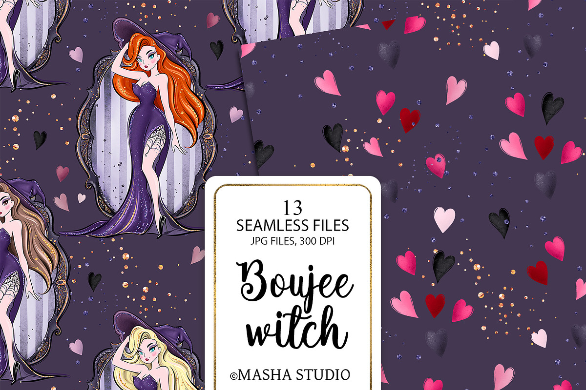 Boujee Witch Seamless Digital Papers, a Graphic by Masha  Studio (Photo 4 of 7)